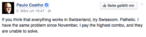 Paulo Coelho vs. Swisscom