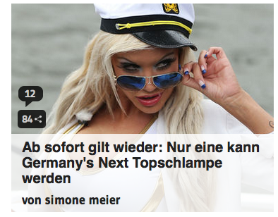 "Topschlampe". Classy.