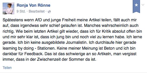 von Rönne zeigt Einsicht